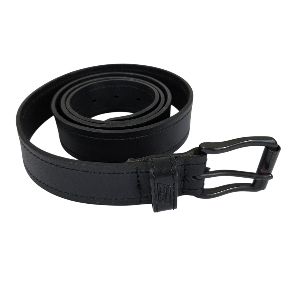 Dickies Mens Black Leather Belt Size 46-48 Black Hardware